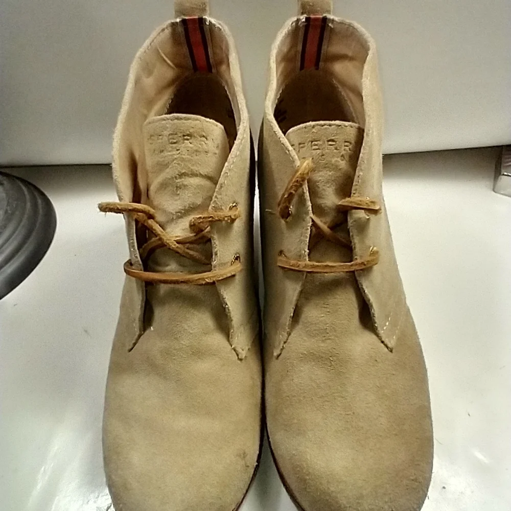 Sperry Harlow Suede Wedge Ankle Booties Women's sz 8M. - Picture 2 of 10